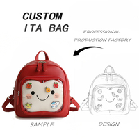 Sac Ita personnalisable avec fenêtre transparente pour l'affichage de badges, design radio créatif, thème anime pour femmes, pour les fans d'anime