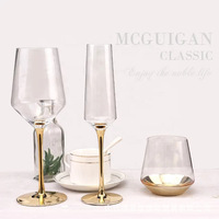 Vente en gros gobelet transparent de luxe personnalisé bon marché acrylique or cristal flûte à champagne blanc rouge verre à vin ensemble de tasses pour mariage
