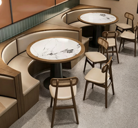 Muebles de Restaurante de Madera Maciza de Estilo Nórdico, Mesas, Sillas, Sofás, Asientos, Ecológicos y Duraderos para Cafés y Bares