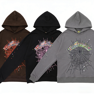 Sudadera con Capucha de Hombre, Estilo Invernal, con Estampado de Araña, Tejido de Felpa 100% Algodón de Alta Calidad, Manga Larga, Estilo Crochet - Product Image 2