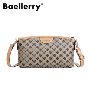 Sac bandoulière Baellerry gris à motif écossais, fermeture éclair, résistant à l'eau, usage quotidien - Product Image 5