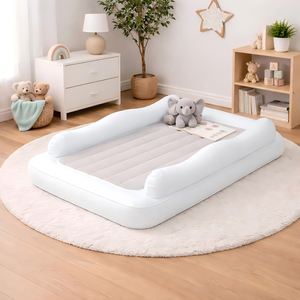 White <b>Inflatable</b> Toddler Travel Bed with Safety Rails for Kids Home Camping Hotel - Product Image 1