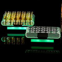 Support de présentation personnalisable en plastique pour verres à shot avec éclairage LED, rechargeable et portable, pour bar, cocktails et vin