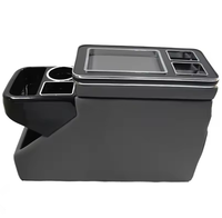 Boîte de rangement multifonctionnelle en cuir pour accoudoir arrière de voiture avec porte-gobelet, rangement central polyvalent, accessoire pour siège arrière
