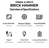 Console de jeu portable Trimui Brick Hammer, écran mini 3,2 pouces, 3000 mAh, système Linux portable Trimui, consoles de jeux vidéo rétro