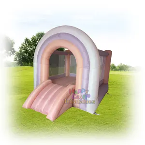 6FT 8ft Oxford sử dụng nhà pastel cầu vồng Inflatable nhà trả lại màu hồng bouncy lâu đài cho trẻ em vô tận thể thao vui vẻ