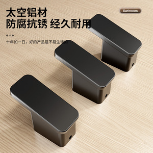 Wall Mounted <b>Hooks</b> Rectangle Minimalist Durable For Entryway Wardrobe Bags <b>Towels</b> 4 Pack - Product Image 3