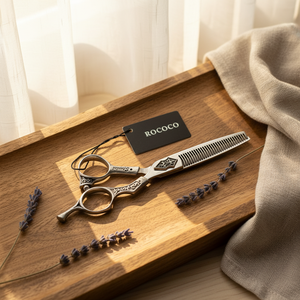 Ciseaux de coiffure professionnels personnalisés en acier inoxydable 440C de 6,0 pouces, pour droitiers, à dents plates, pour franges - Product Image 6