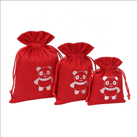 Pochette personnalisée en flanelle rouge et suède avec cordon de serrage, élégante pour cadeaux de mariage, emballage de vêtements, impression de logo personnalisé pour sacs promotionnels