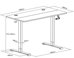 Giá tốt nhất không có động cơ điều khiển bằng tay bàn ngồi đứng bảng MS-04 bàn có thể điều chỉnh - Product Image 3