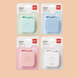 Cinta Métrica Mini Deli de 2m, Retráctil Automática, con Botón de Bloqueo, Cuerpo de Plástico, Color Aleatorio - Product Image 1