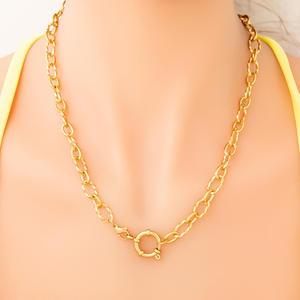 Stainless Steel Jewelry <b>Set</b> Geometric Oval Chain Necklace <b>Bracelet</b> Unisex Fashion Jewelry - Product Image 4