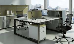 Bureau de direction en L avec étagère intégrée et meuble de rangement ouvert pour bureau de direction, <span class=keywords><strong>projet</strong></span> commercial, vente en gros - Product Image 3