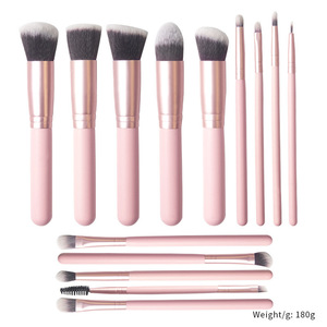 Ensemble de pinceaux de maquillage en fibres synthétiques, best-seller, 14 pièces, avec manche en plastique, pinceaux pour le visage et les lèvres, pour le blush, le fond de teint, l'illuminateur - Product Image 4