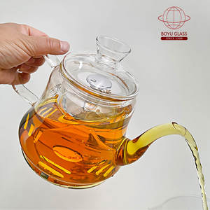 กาน้ำชาแก้วทนความร้อนพร้อมที่กรองใช้ซ้ำได้ - Product Image 6