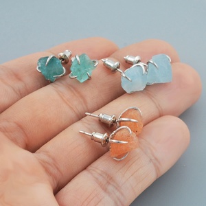 <span class=keywords><strong>Boucles</strong></span> <span class=keywords><strong>d</strong></span>'<span class=keywords><strong>oreilles</strong></span> minimalistes en argent plaqué pour femmes, avec pierres précieuses naturelles, <span class=keywords><strong>7</strong></span> <span class=keywords><strong>chakras</strong></span>, cirine, cristal de guérison - Product Image 5