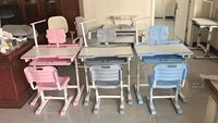 Ensemble de bureau et chaise ergonomiques réglables pour enfants, pour la maison et l'école, avec rangement et bureau inclinable
