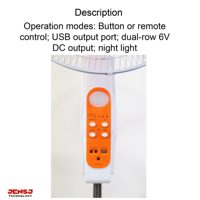 Ventilateur de refroidissement solaire rechargeable de haute qualité de 16 pouces, OEM, haute efficacité, 4 vitesses, avec panneau solaire et fonction de lumière nocturne