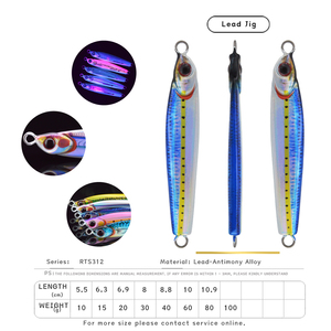 JIGGINGSOUL RTS312 Appâts de pêche en eau salée 10g-80g Leurres métalliques pour poissons d'eau douce <span class=keywords><strong>Microjig</strong></span> - Product Image 2