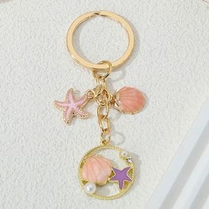 Starfish Shell Alloy Keychains Creative Pearl Keychains Bag Pendants Girls' Pvc <b>Key</b> <b>Chains</b> - Product Image 4