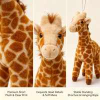 Peluche Girafe Texture Douce Fourrure Moelleuse Forme Debout Visage Mignon Décoration Chambre Cadeau Fête Anniversaire pour Enfants Vente en Gros