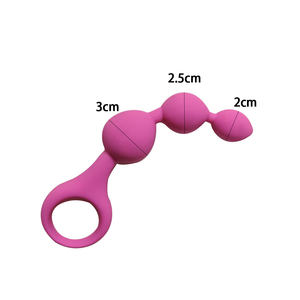 ピンクのシリコン製アナルプラグ、ソフトなアナルビーズ、バットプラグ、フェチ、大人用セックス、マスターベーション玩具、男性と女性のためのセックストイ - Product Image 2