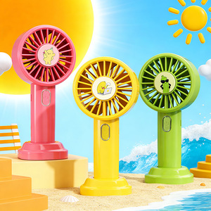 Ventilateur portable à main avec base, rechargeable, alimenté par USB, moteur DC 5W, commande par bouton, pour utilisation sur bureau - Product Image 5