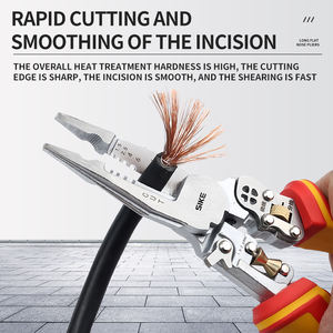 Pince à dénuder en plastique à poignée souple avec outil de test de tension portable en acier et en nylon pour le sertissage et le serrage des fils - Product Image 4