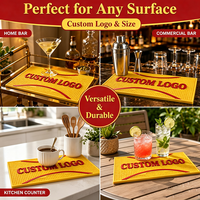 Tapis de bar en PVC personnalisé avec logo, antidérapant et imperméable, pour cocktails, bière, comptoir de bar à domicile, OEM ODM