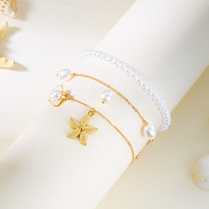 RINHOO Bracelets de cheville bohèmes pour femmes, motif marguerite, yeux turcs bleus, éléphant, chaîne métallique, bijoux de pied pour l'été et la plage - Product Image 5
