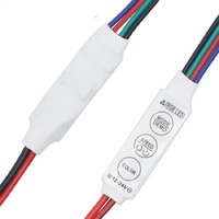 Controlador de tira de luz LED RGB 12-24V Tira de luz colorida Controlador de cambio de color con atenuador de 3 teclas