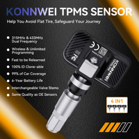 Sensor TPMS programable KONNWEI TK100 315MHz 433MHz con programación por smartphone mediante la aplicación TPMS LINK para teléfonos Android e iOS
