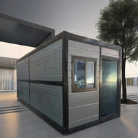 Maison conteneur pliable en acier galvanisé léger Voros, réduction de volume pour logement temporaire extérieur en appartement