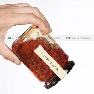 Barattolo di miele rotondo in vetro trasparente vuoto per uso alimentare prodotto in fabbrica ONO