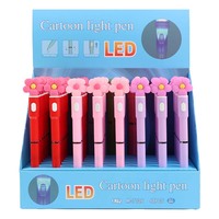 Bolígrafos de Lujo con Luz LED para Niños, Diseño Floral, Punta de 0.7mm, Tinta Negra/Azul, 15.1cm, Plástico Laminado, con Logotipo Personalizado O&Q
