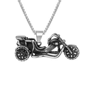 Collar con colgante de acero inoxidable 316L para motociclistas, estilo vintage, con cadena de acero 316L, venta al por mayor 2026 - Product Image 1