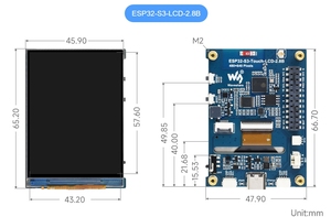 ESP32-S3開発ボードタイプB 2.8インチ480*640 IPSディスプレイ32ビットLX7デュアルコアプロセッサBluetoothキット用WiFiをサポート - Product Image 6