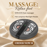 Masseur de pieds et de jambes électrique vibrant portable avec contrôle par minuterie, rechargeable par USB, batterie au lithium, impulsions EMS pour la stimulation musculaire des pieds