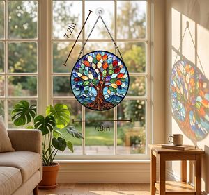 Attrape-soleil coloré à suspendre à la fenêtre, motif arbre de vie, vert, cadeau d'anniversaire pour femmes, hommes, épouse, <span class=keywords><strong>tante</strong></span>, maman - Product Image 2