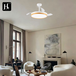 Modern ceiling fan <b>chandelier</b> 48-inch invisible telescopic fan with <b>light</b> and remote control ventilation system - Product Image 5