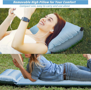 Ensemble de trois pièces coussin de couchage auto-gonflant compact matelas isolé épais Durable oreiller Portable sac sec pour voiture Camping - Product Image 4