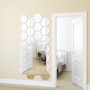 <span class=keywords><strong>Adesivi</strong></span> a Specchio Promozionali, Vari Stili, Pannelli <span class=keywords><strong>Decorativi</strong></span> di Lusso per Pareti e Pavimenti, Decorazione d'Interni, Specchio Adesivo Esagonale - Product Image 1