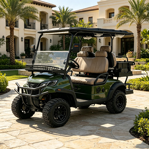 Voiturette de golf électrique 4 places pour la chasse, avec peinture camouflage et <span class=keywords><strong>kit</strong></span> de sécurité DOT, 72V Lithium, buggy tout-terrain surélevé - Product Image 1