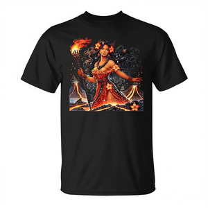 Camiseta con diseño de transformación de Pele, diosa hawaiana de los volcanes y el fuego - Product Image 2
