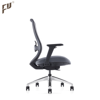 Chaise de bureau ergonomique moderne en maille, pivotante, avec support lombaire, dossier moyen, réglable, pour personnel exécutif, gris