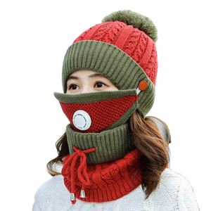 Chapeaux d'hiver à capuche épaisse <span class=keywords><strong>pour</strong></span> femmes, écharpes de Ski, en tricot, <span class=keywords><strong>pour</strong></span> faire du cyclisme, bonnet, lot de 15 pièces, AAA690 - Product Image 1