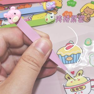 Hot-selling tweezers, <b>DIY</b> craft clips, blunt-tipped colored macaron card holders, sticker glue <b>tools</b>, straight and curved - Product Image 3