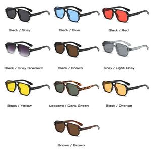 Gafas de Sol Cuadradas con Doble Puente, Lentes Transparentes Estilo Océano, Diseño Punk Piloto, Protección UV400, Personalizables con Logotipo, para Hombre y Mujer, 2025 - Product Image 5