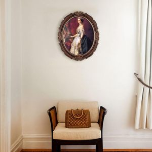 Stile antico europeo classico in resina retrò <span class=keywords><strong>foto</strong></span> e specchio cornice di forma ovale con finiture in oro e materiale in metallo - Product Image 6