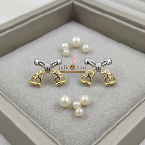 Boucles d'oreilles clous pour femme en or 22 carats avec un magnifique éclat jaune rhodié, design classique élégant, bijoux de mode légers - Product Image 2